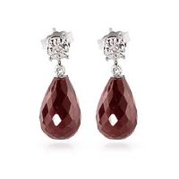 Ruby and Diamond Illusion Stud Earrings 17.6ctw in 9ct White Gold