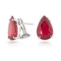 Ruby Droplet Stud Earrings 10.0ctw in 9ct White Gold