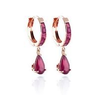 Ruby Huggie Drop Earrings 4.8ctw in 9ct Rose Gold