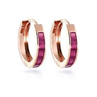 Ruby Huggie Earrings 1.3ctw in 9ct Rose Gold