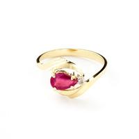 Ruby and Diamond Flare Ring 0.5ct in 9ct Gold