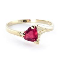 Ruby Devotion Heart Ring 1.0ct in 9ct Gold