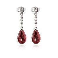 ruby and diamond chain droplet earrings 66ctw in 9ct white gold