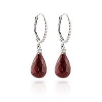 Ruby and Diamond Stem Drop Earrings 17.6ctw in 9ct White Gold