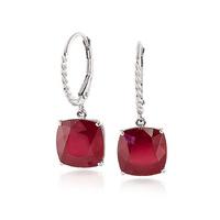 Ruby Rococo Twist Drop Earrings 9.4ctw in 9ct White Gold