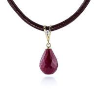 ruby and diamond leather pendant necklace 155ct in 9ct gold