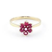 Ruby Wildflower Cluster Ring 0.66ctw in 9ct Gold