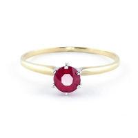 Ruby Crown Solitaire Ring 0.65ct in 9ct Gold