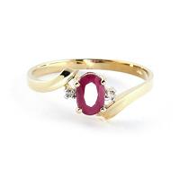 ruby and diamond embrace ring 045ct in 9ct gold