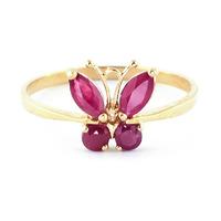 Ruby Butterfly Ring 0.6ctw in 9ct Gold