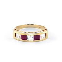 Ruby and White Topaz Ring 2.35ctw in 9ct Gold