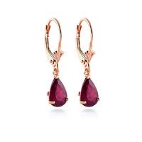 Ruby Belle Drop Earrings 3.5ctw in 9ct Rose Gold