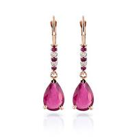 Ruby and Diamond Belle Drop Earrings 3.12ctw in 9ct Rose Gold