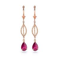 Ruby Sceptre Drop Earrings 3.5ctw in 9ct Rose Gold