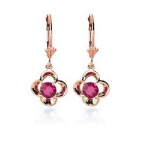 Ruby Corona Drop Earrings 1.1ctw in 9ct Rose Gold