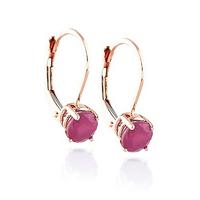 Ruby Boston Drop Earrings 1.2ctw in 9ct Rose Gold