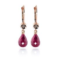 Ruby and Diamond Illusion Drop Earrings 6.6ctw in 9ct Rose Gold