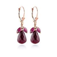 ruby snowdrop earrings 186ctw in 9ct rose gold