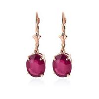 ruby drop earrings 70ctw in 9ct rose gold