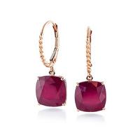 Ruby Rococo Twist Drop Earrings 9.4ctw in 9ct Rose Gold