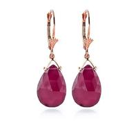 Ruby Droplet Briolette Earrings 16.0ctw in 9ct Rose Gold