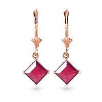 Ruby Drop Earrings 2.9ctw in 9ct Rose Gold