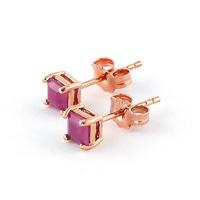 Ruby Alexandra Stud Earrings 0.8ctw in 9ct Rose Gold