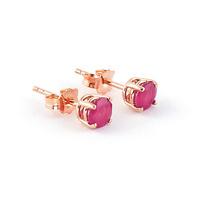 Ruby Stud Earrings 0.95ctw in 9ct Rose Gold