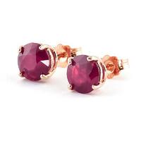 Ruby Stud Earrings 3.5ctw in 9ct Rose Gold