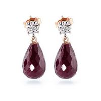 Ruby and Diamond Illusion Stud Earrings 17.6ctw in 9ct Rose Gold