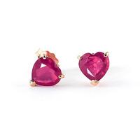 Ruby Heart Stud Earrings 2.9ctw in 9ct Rose Gold