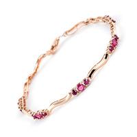 Ruby and Diamond Trinity Tennis Bracelet 1.75ctw in 9ct Rose Gold