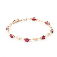 Ruby and Diamond Classic Tennis Bracelet 4.2ctw in 9ct Rose Gold