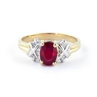 Ruby and Diamond Ring 1.35ct in 9ct Gold