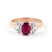 Ruby and Diamond Ring 1.35ct in 9ct Rose Gold