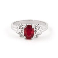 ruby and diamond ring 135ct in 9ct white gold