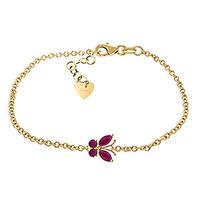 Ruby Adjustable Butterfly Bracelet 0.6ctw in 9ct Gold