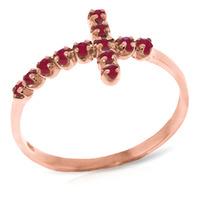 ruby cross ring 03ct in 9ct rose gold