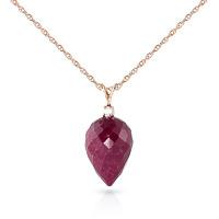 Ruby and Diamond Pendant Necklace 13.0ct in 9ct Rose Gold