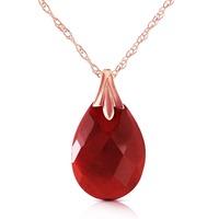 Ruby Briolette Pendant Necklace 4.0ct in 9ct Rose Gold