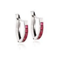 Ruby Acute Huggie Earrings 1.3ctw in 9ct White Gold