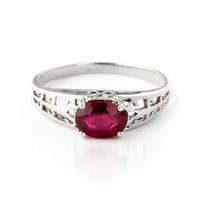 Ruby Catalan Filigree Ring 1.15ct in 9ct White Gold