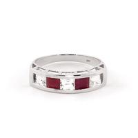 Ruby and White Topaz Ring 2.35ctw in 9ct White Gold