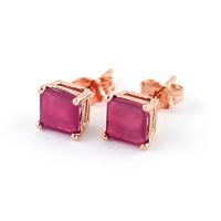 Ruby Alexandra Drop Earrings 2.9ctw in 9ct Rose Gold