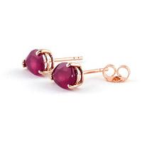 Ruby Stud Earrings 3.5ctw in 9ct Rose Gold