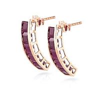 Ruby Channel Set Stud Earrings 5.0ctw in 9ct Rose Gold