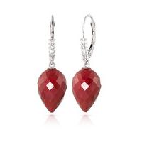 Ruby and Diamond Drop Earrings 26.1ctw in 9ct White Gold