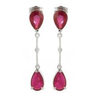 Ruby and Diamond Drop Earrings 7.0ctw in 9ct White Gold