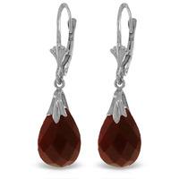 Ruby Briolette Drop Earrings 8.0ctw in 9ct White Gold