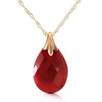 Ruby Briolette Pendant Necklace 4.0ct in 9ct Gold